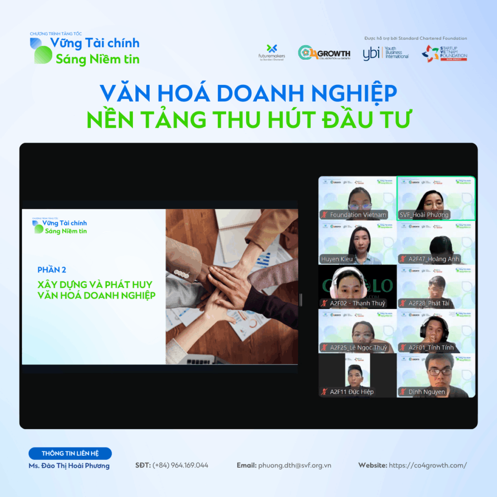 “CẢM ƠN CHƯƠNG TRÌNH VÌ BUỔI HỌC BỔ ÍCH VÀ NHIỀU KHÁM PHÁ MỚI MẺ” - CHIA SẺ TỪ DOANH NGHIỆP SAU BUỔI HUẤN LUYỆN “VĂN HÓA DOANH NGHIỆP – NỀN TẢNG THU HÚT ĐẦU TƯ”